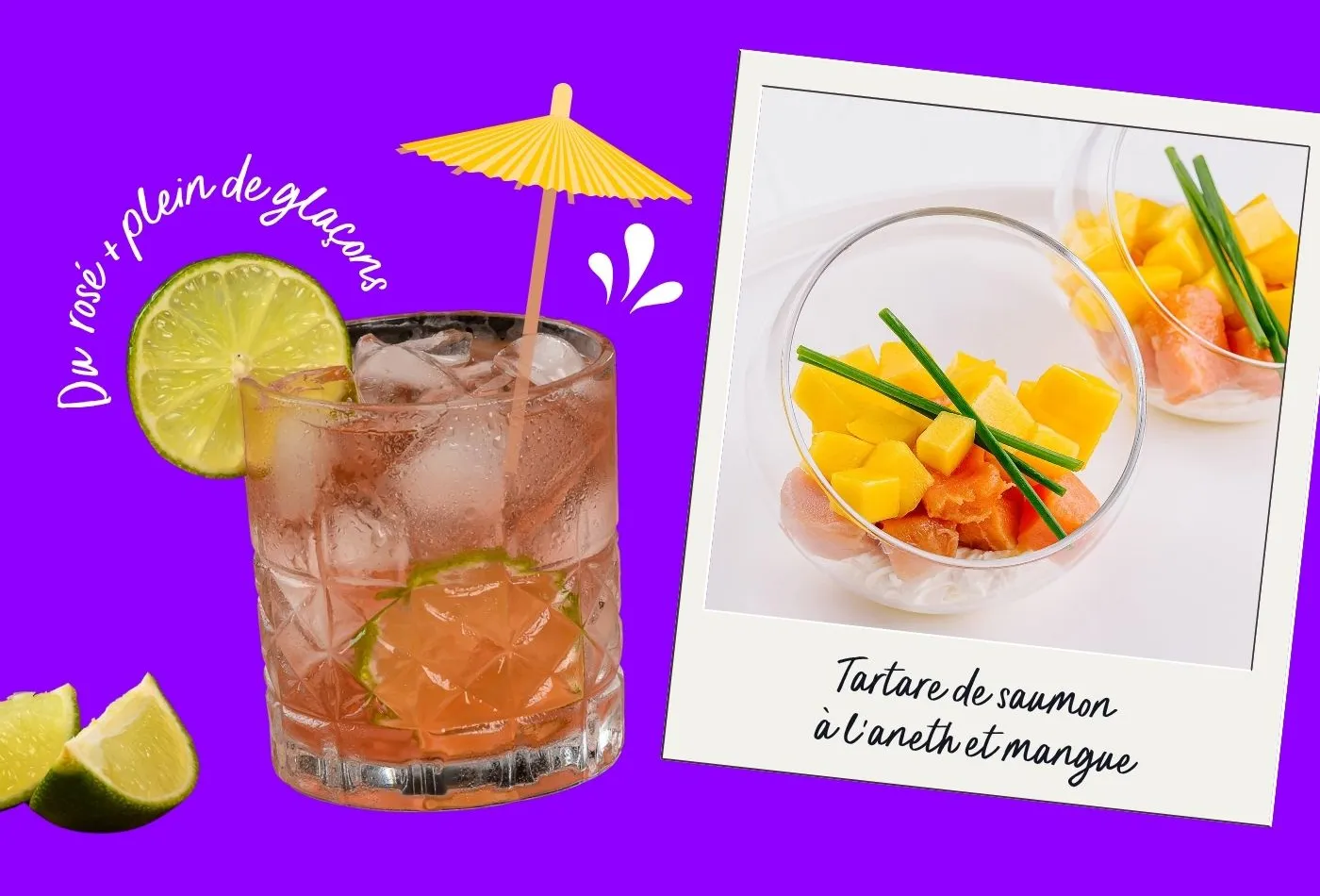 Accords canicule : rosé piscine et tartare de saumon et mangue