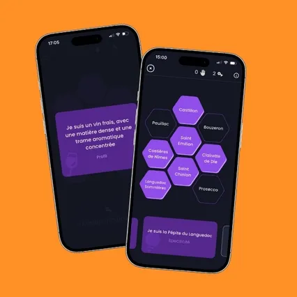 Écran Oenigma Winology sur smartphone.